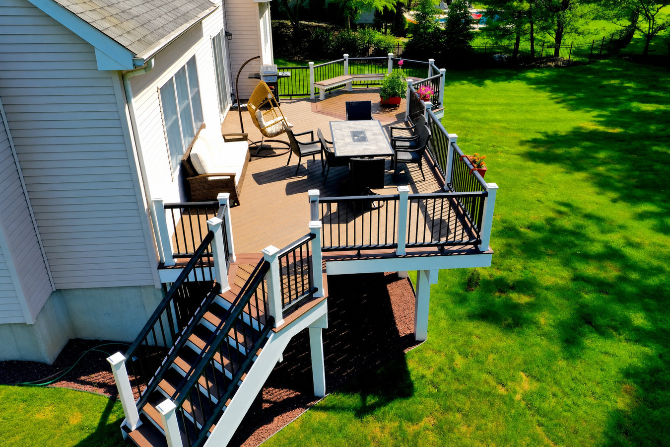 Custom deck built by Advanced Eastvale Fence & Deck in Eastvale, CA