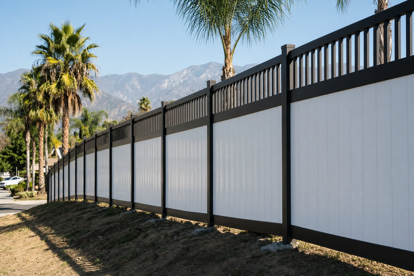 Vinyl fence installation